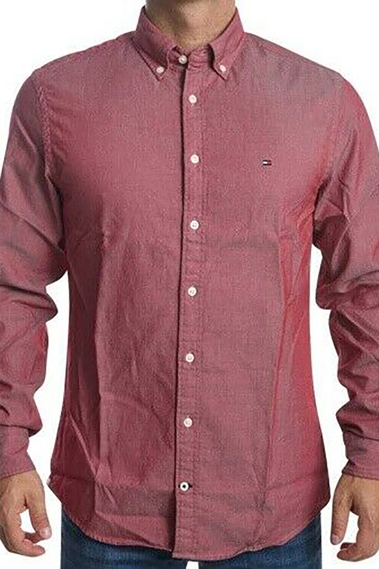 Tommy Hilfiger Shirt - TWO TONE DOBBY SHIRT red