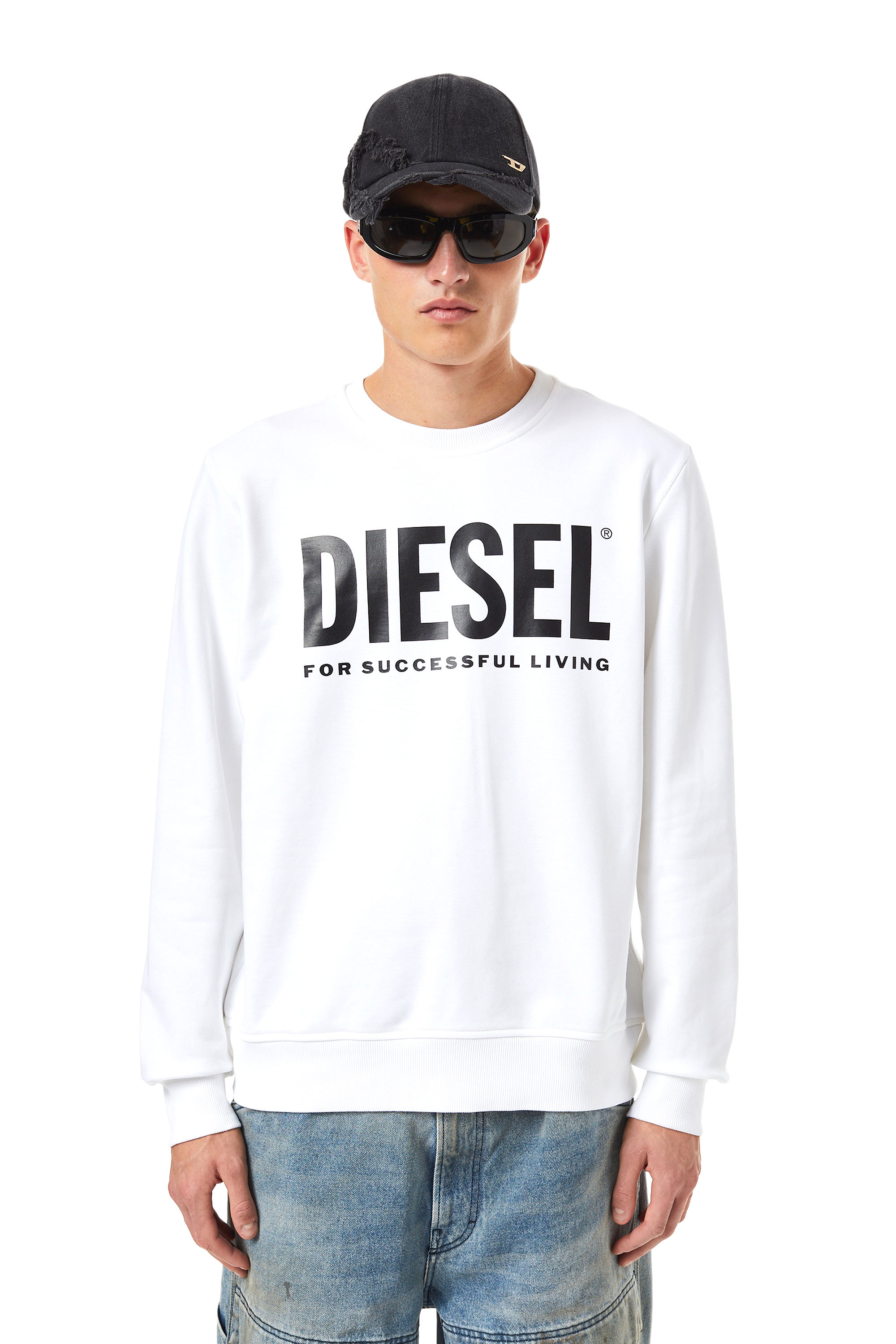 Diesel Sweatshirt - S-GIRK-ECOLOGO SWEAT-SHIR white