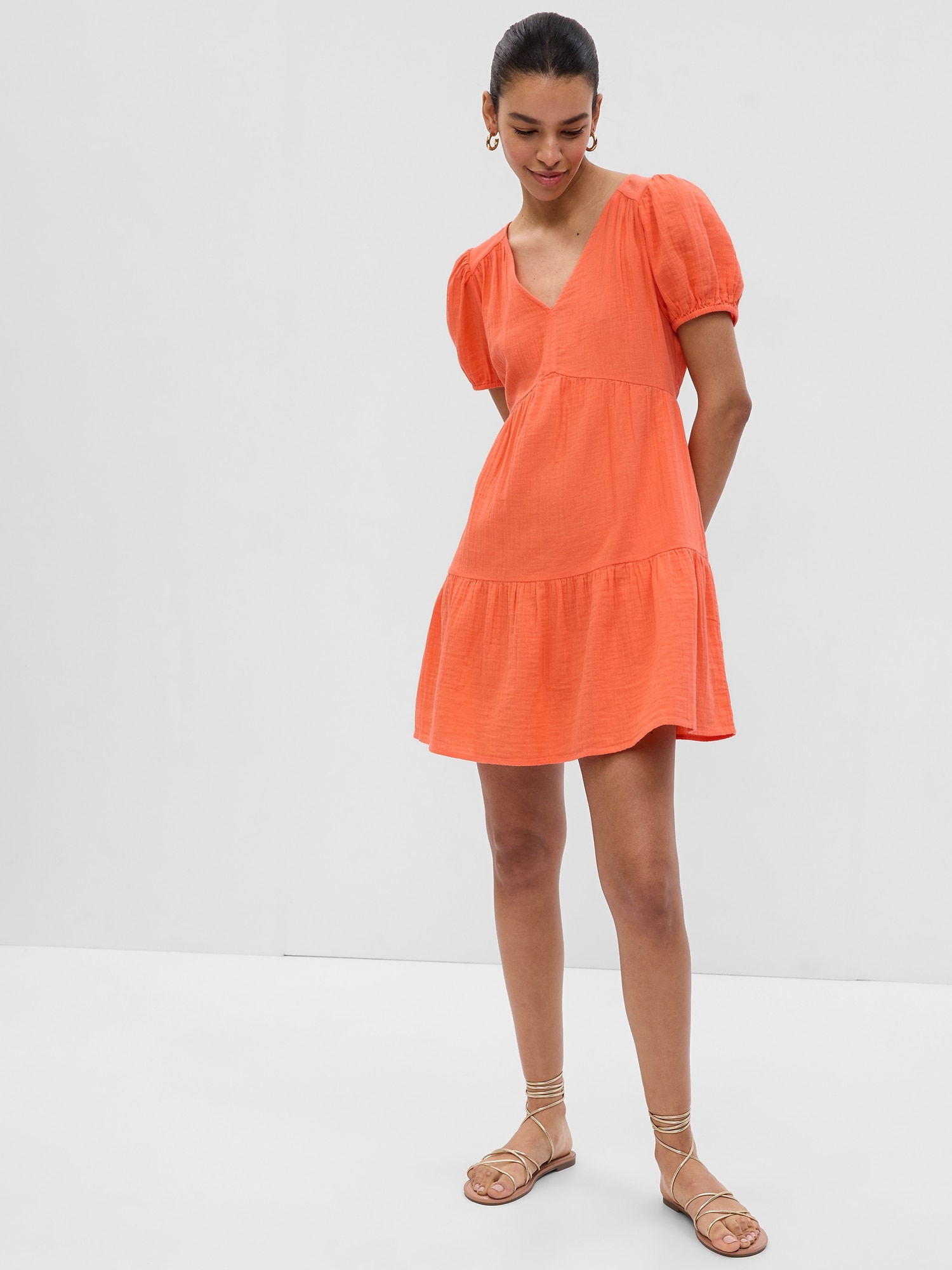 Orange Women's Dress Mini Dress With Sleeve GAP