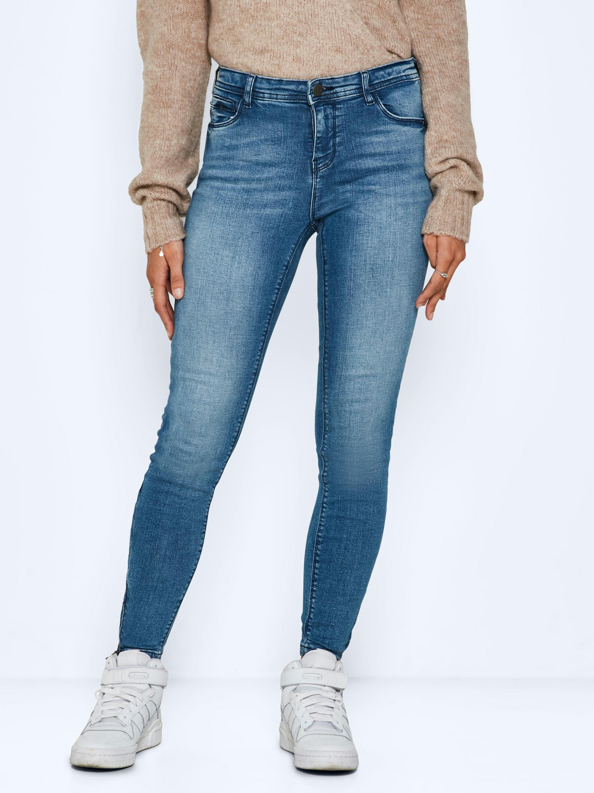 Niebieskie Damskie Skinny Fit Dżinsy Noisy May Kimmy - Kobiety