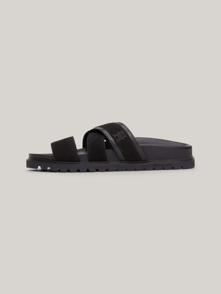 Black men&#039;s suede slippers Tommy Hilfiger