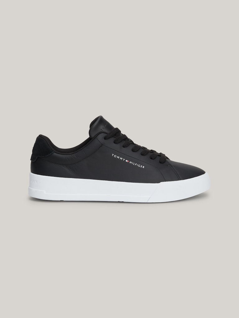 Black men's leather sneakers Tommy Hilfiger