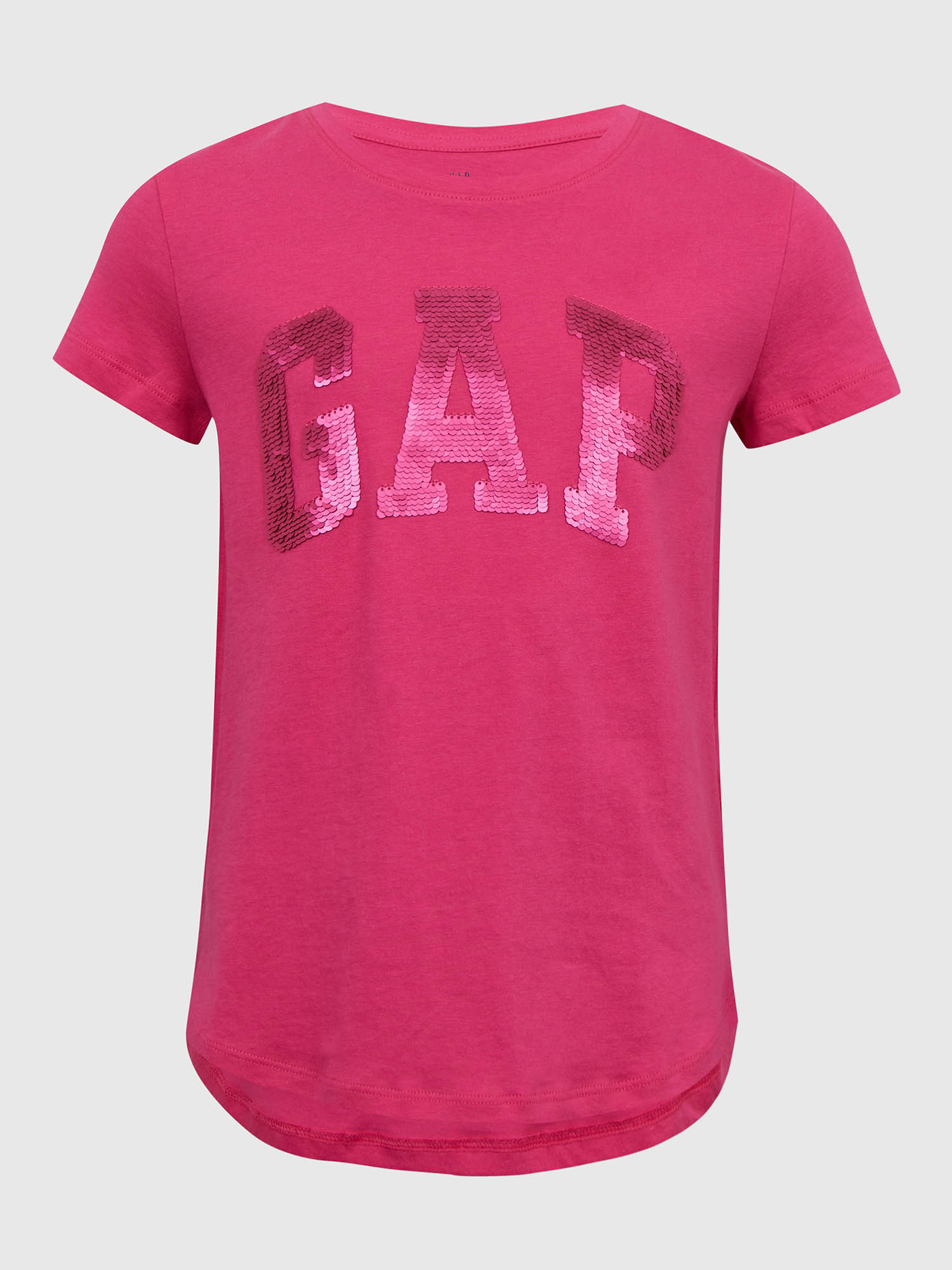 Tmavě růžové holčičí bavlněné tričko s logem GAP