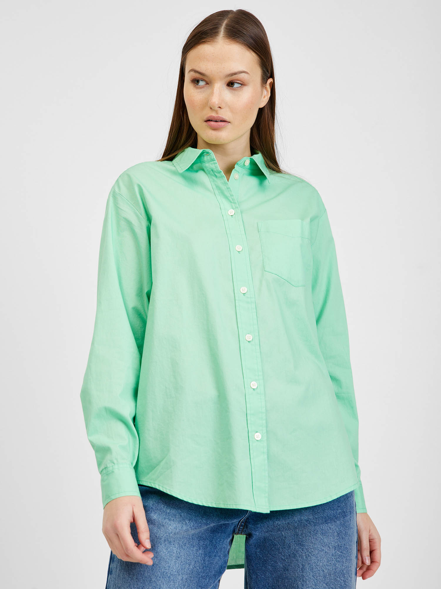 Světle zelená dámská bavlněná košile GAP