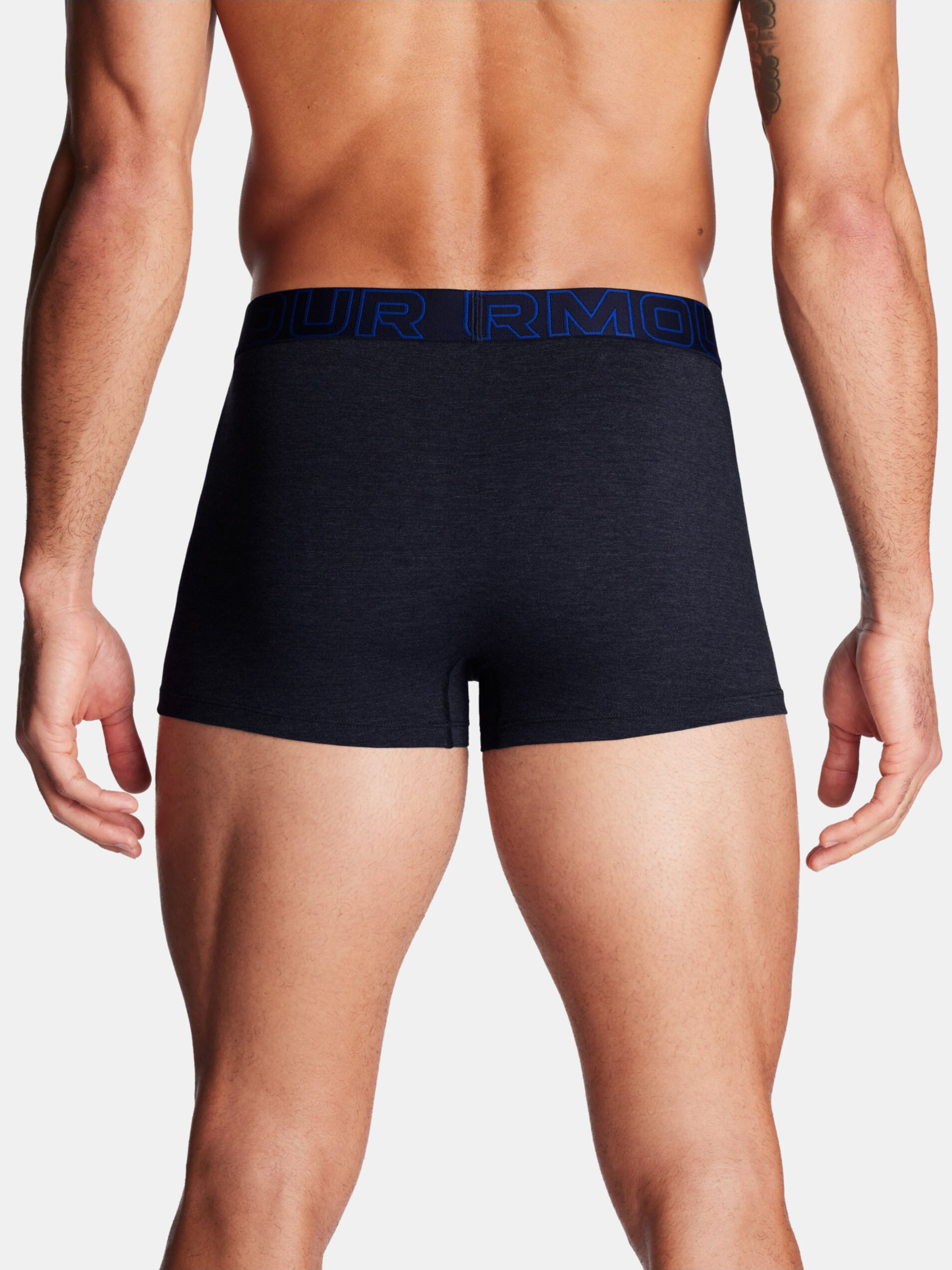 Súprava troch pánskych boxeriek v čiernej, tmavo modrej a šedej farbe Under Armour UA Performance Cotton 3in