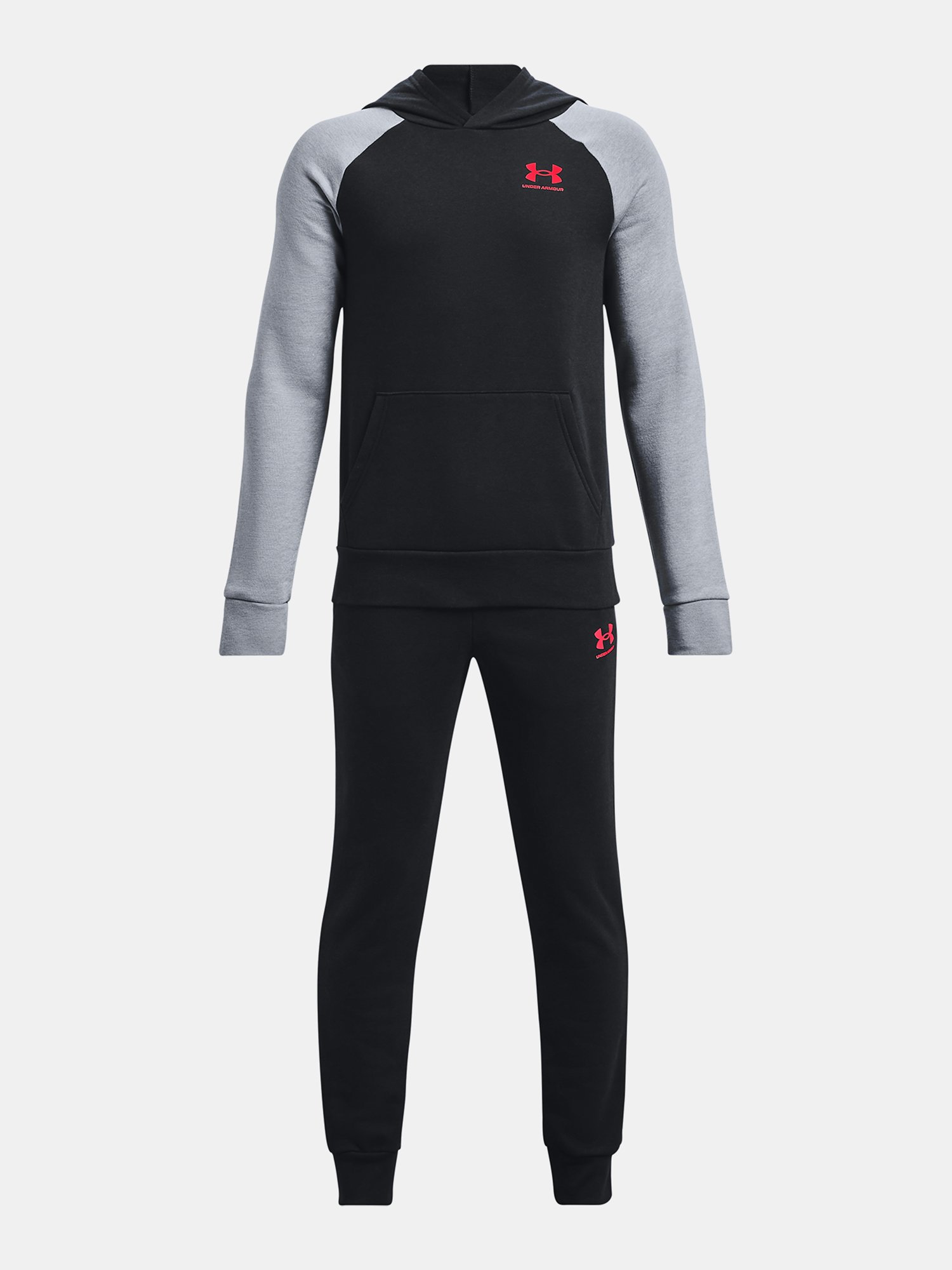 Šedo-černá klučičí tepláková souprava Under Armour UA Rival Fleece Suit