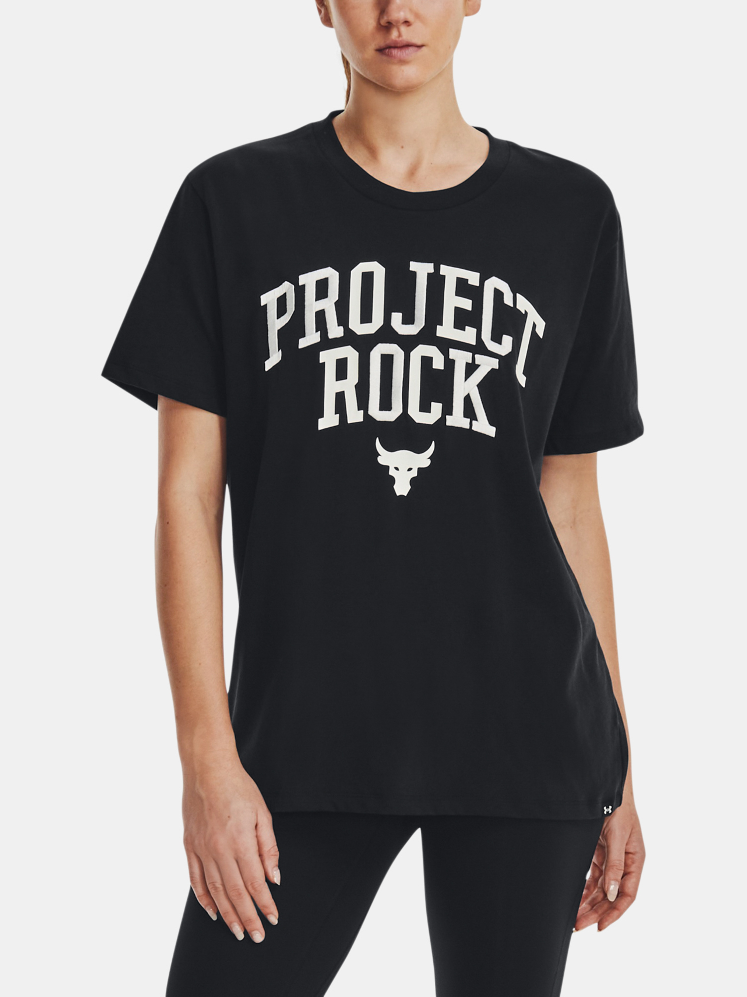 Černé dámské tričko Under Armour Project Rock Hwt Campus T