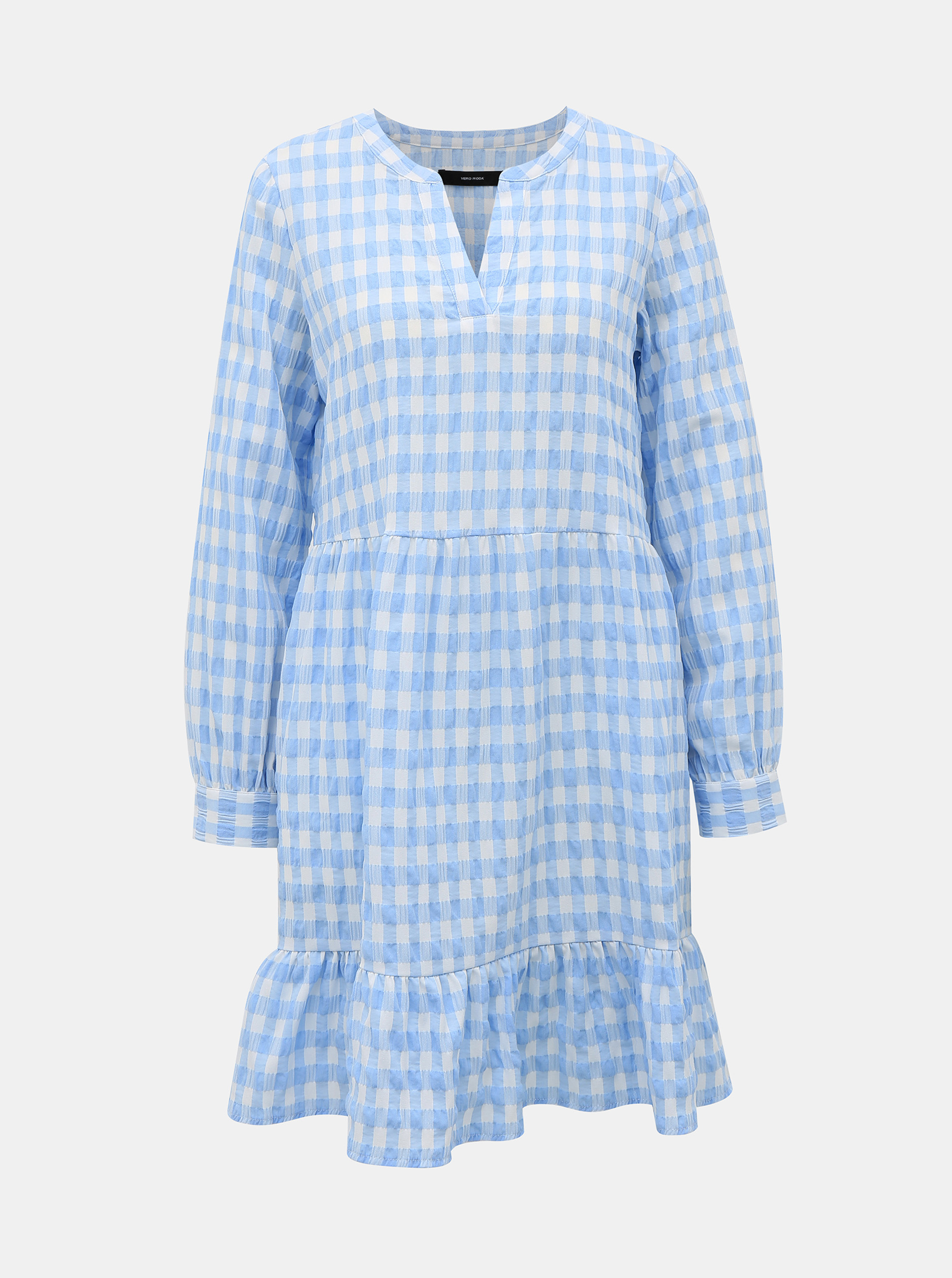Bílo-modré kostkované šaty VERO MODA Kimi