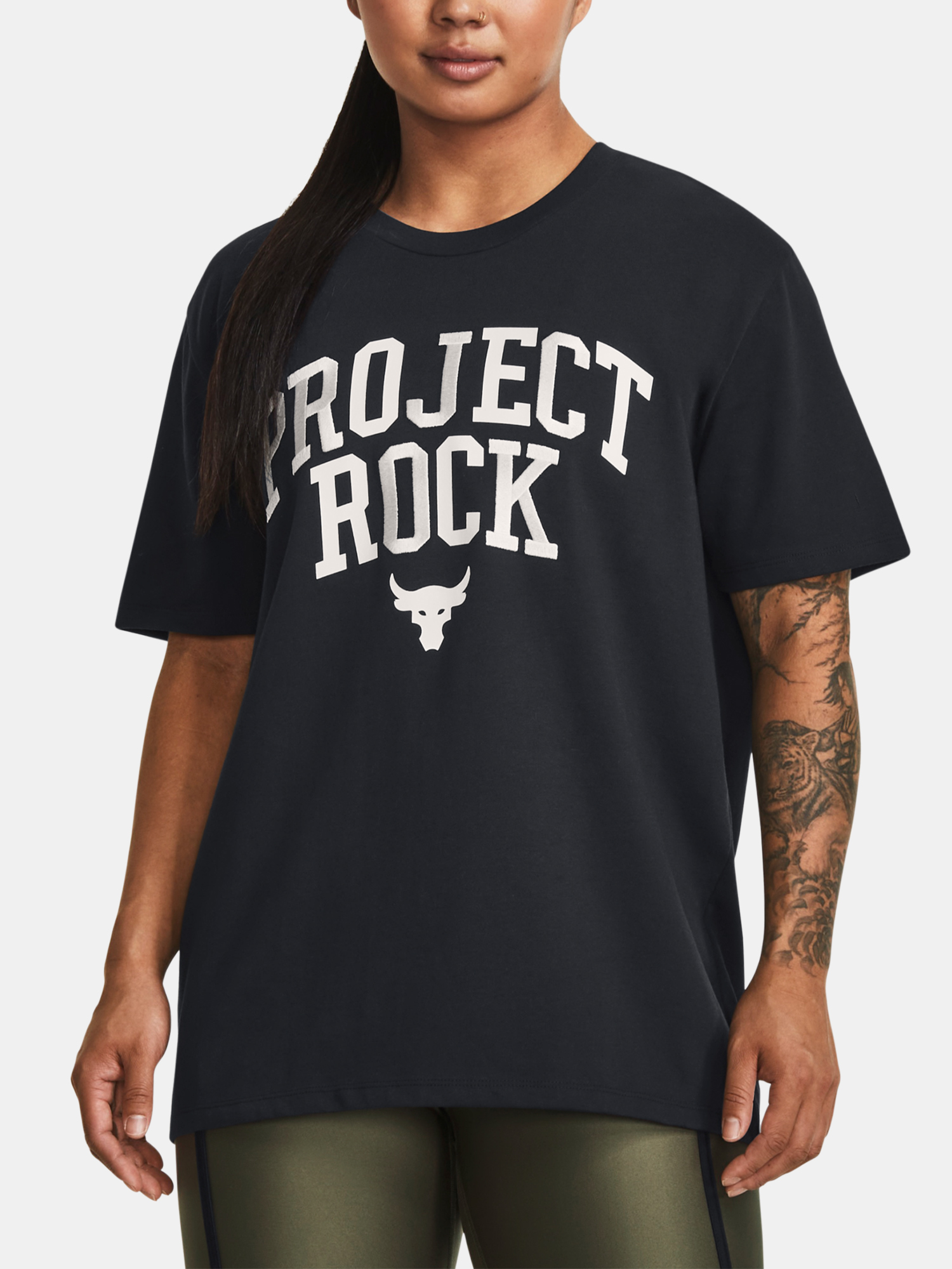 Černé dámské tričko Under Armour Project Rock Hwt Campus