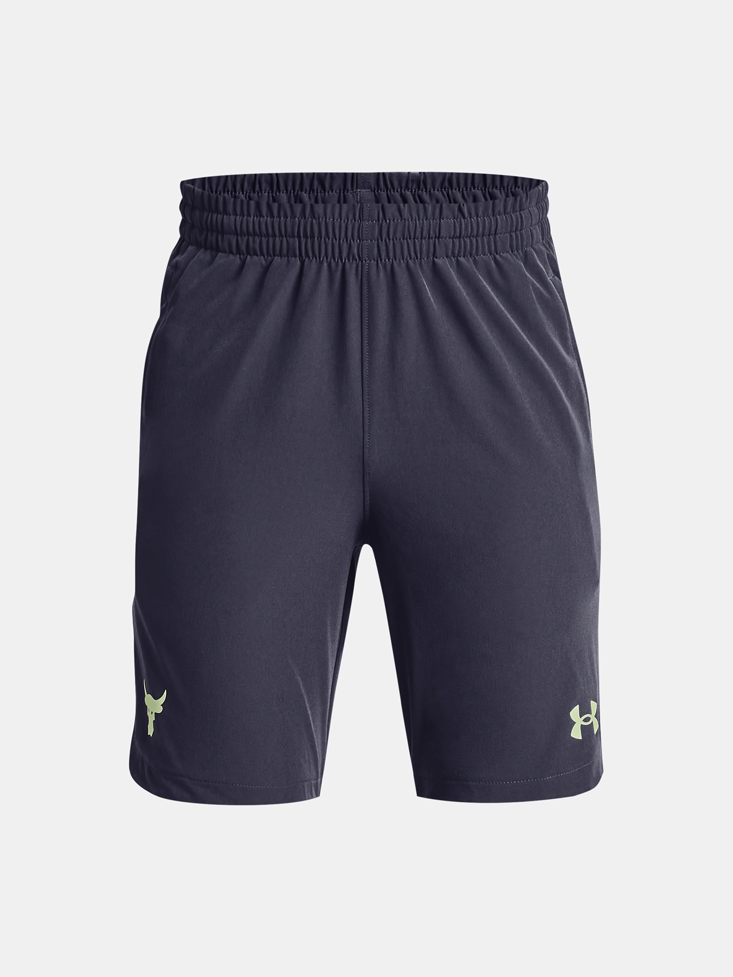 Tmavě šedé klučičí kraťasy Under Armour UA Pjt Rock Woven Shorts