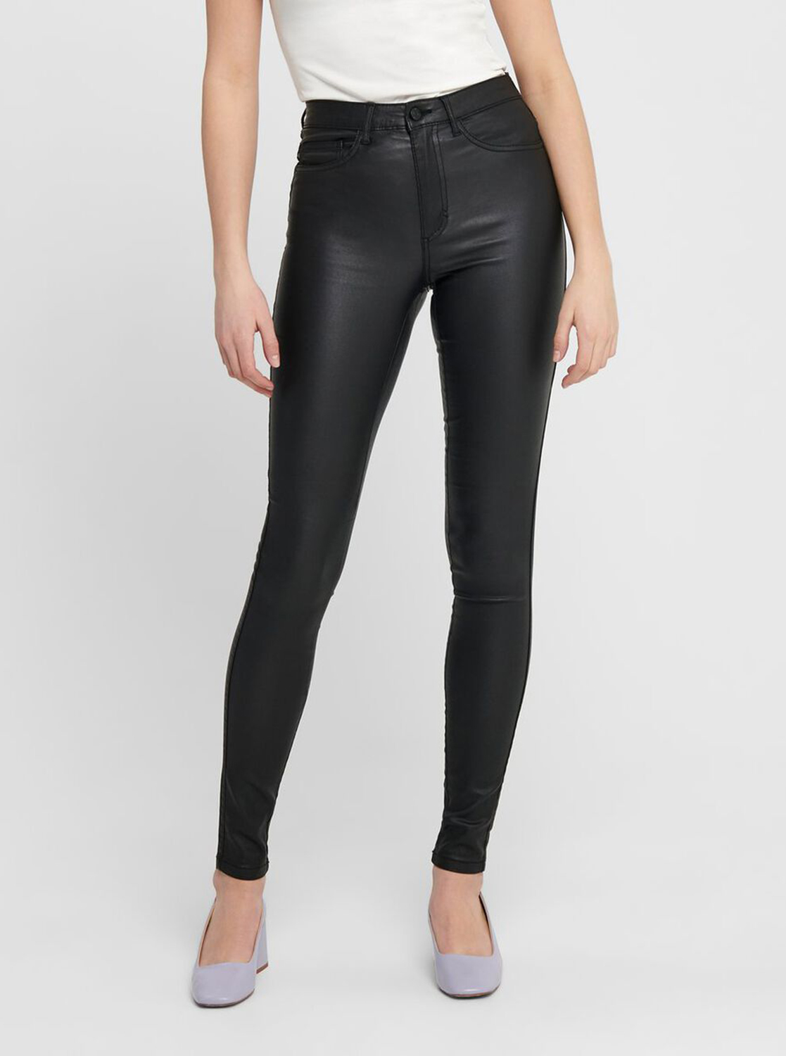 Black Shiny Skinny Pants ONLY