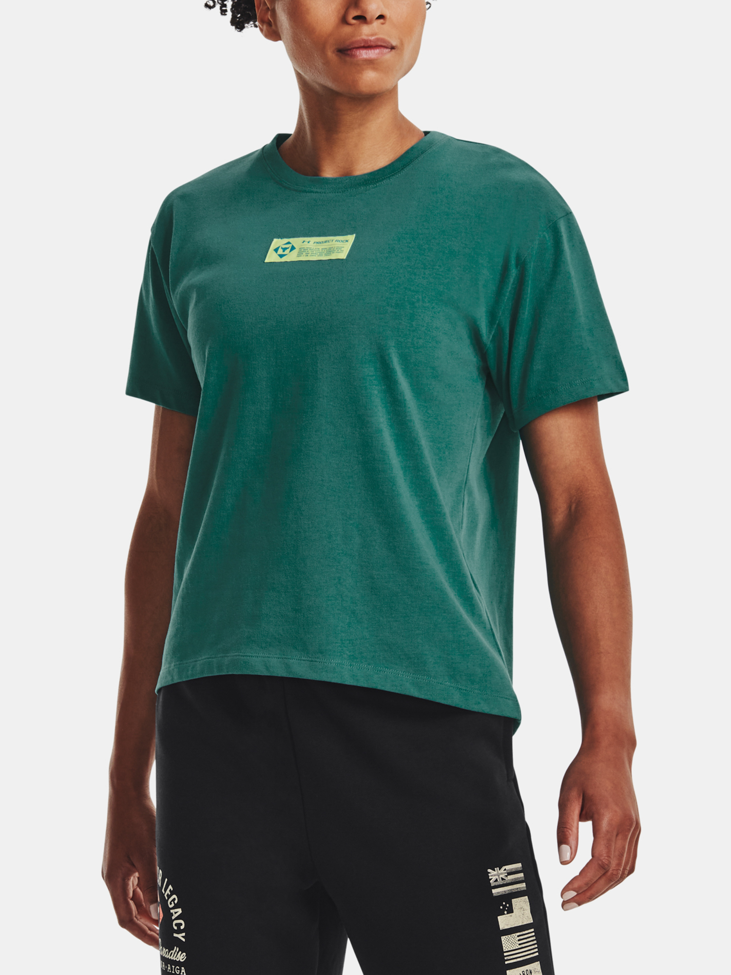 Zelené dámské tričko Under Armour UA PROJECT ROCK GLOBE SS
