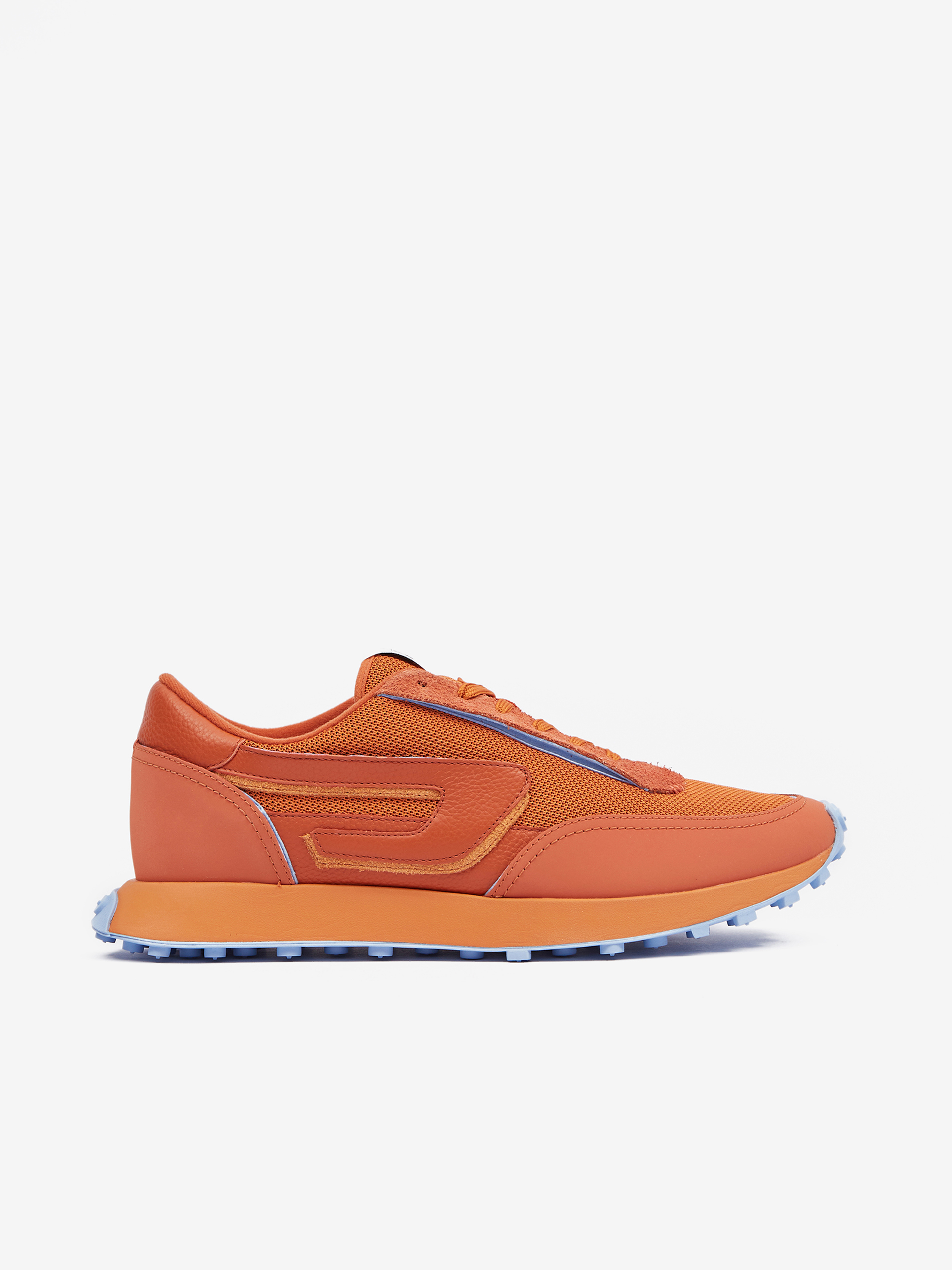 Orange Men's Sneakers With Leather Details Diesel Racer