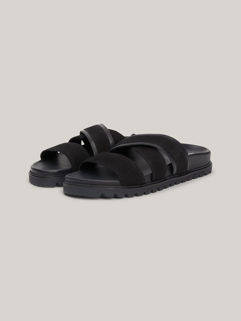 Black men&#039;s suede slippers Tommy Hilfiger