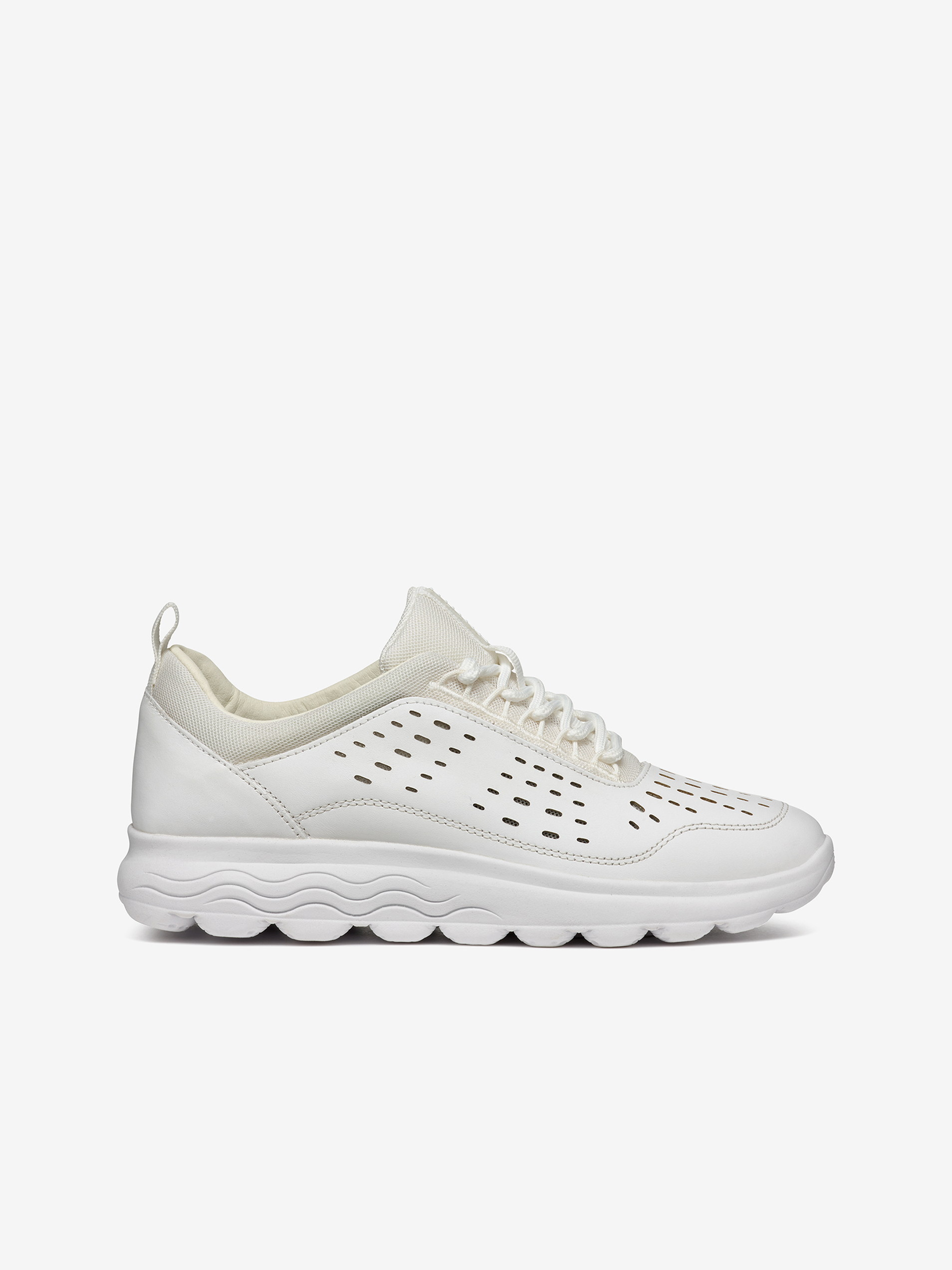 White Women's Leather Sneakers Geox Spherica