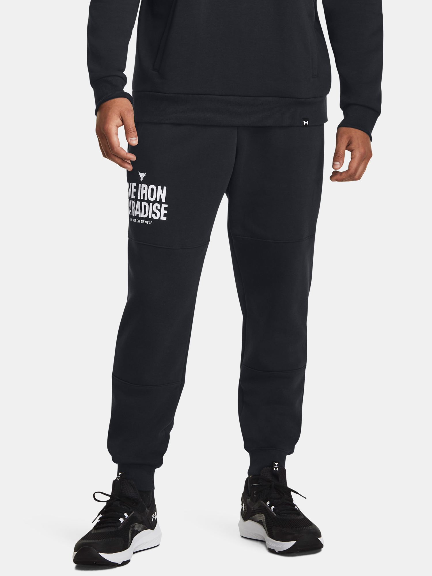 Černé tepláky Under Armour Pjt Rock Rival Flc Jogger