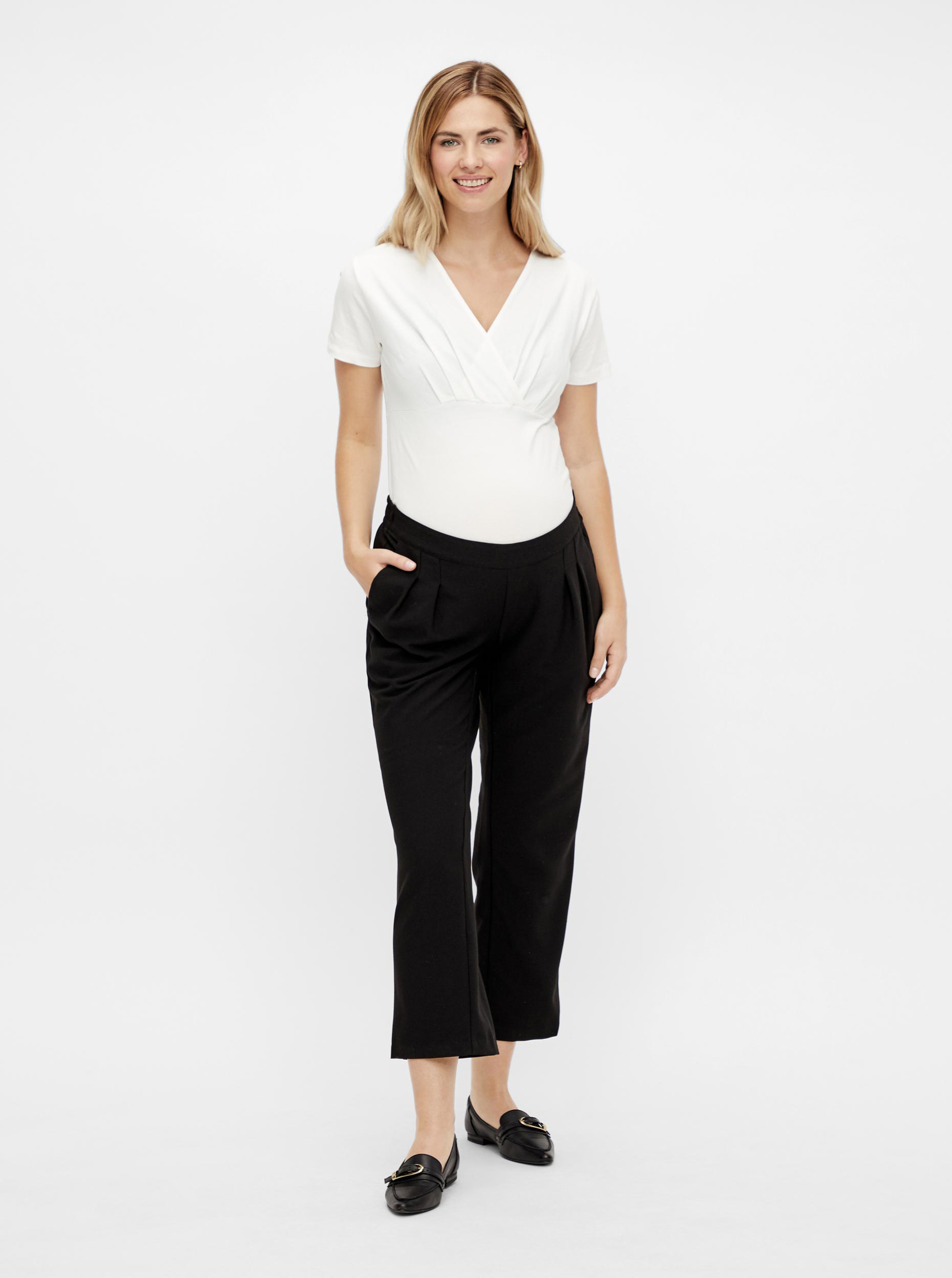 Pantaloni chino pentru femei Mama.licious - negru