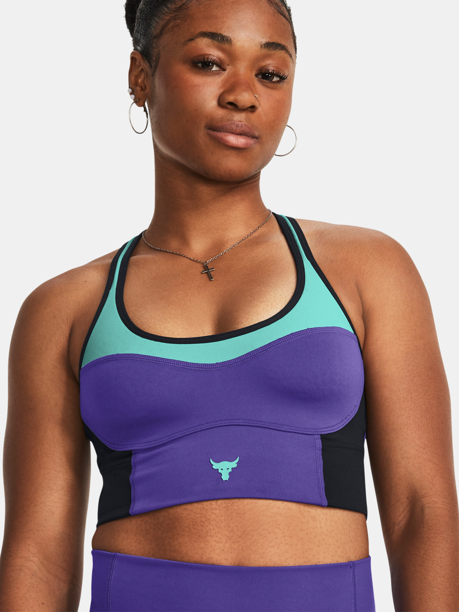 Fialová sportovní podprsenka Under Armour Pjt Rck Lets Go LL Infty Bra