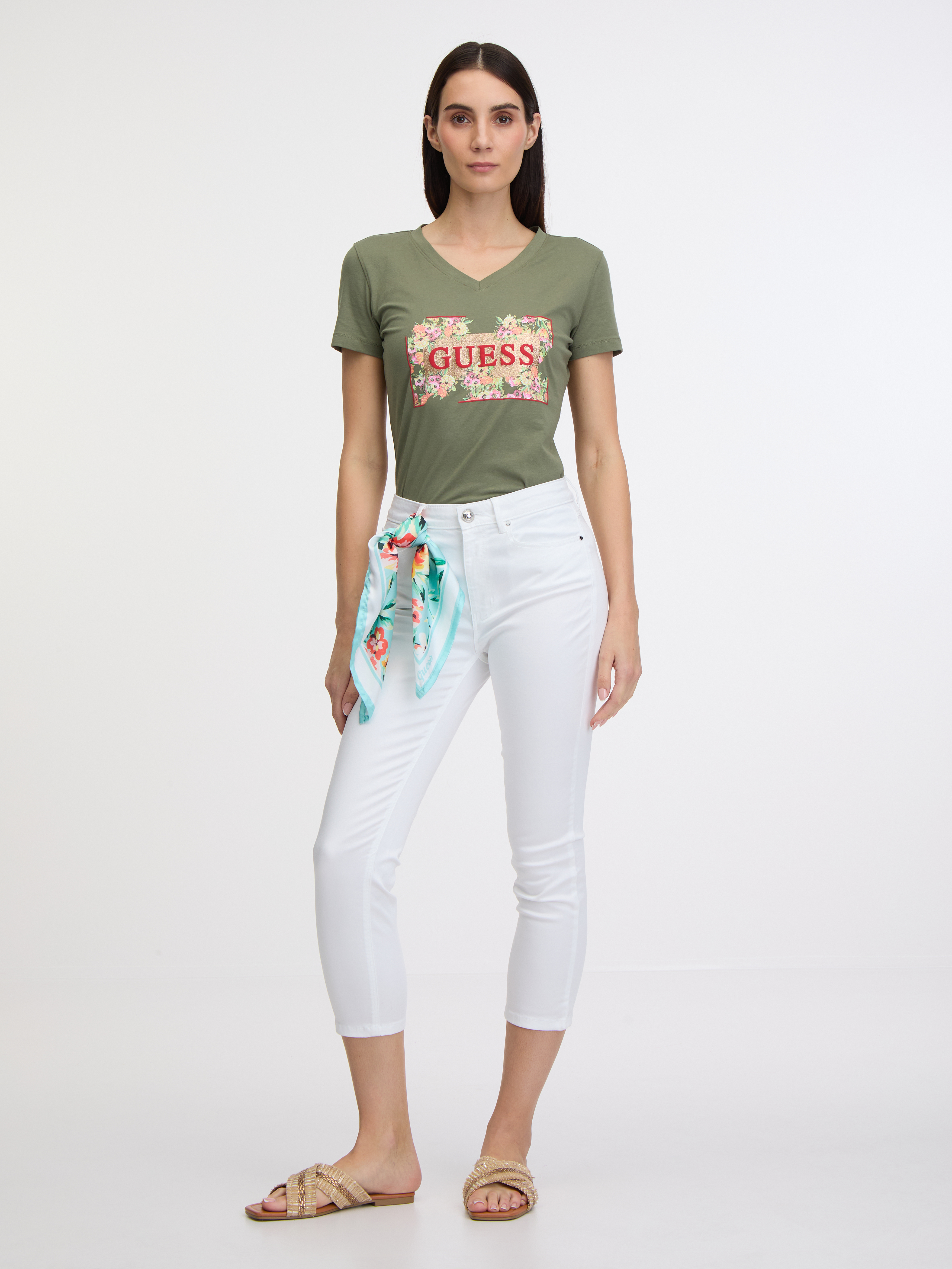 Skinny fit pentru femei Guess - alb