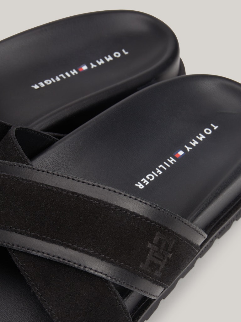 Black men&#039;s suede slippers Tommy Hilfiger