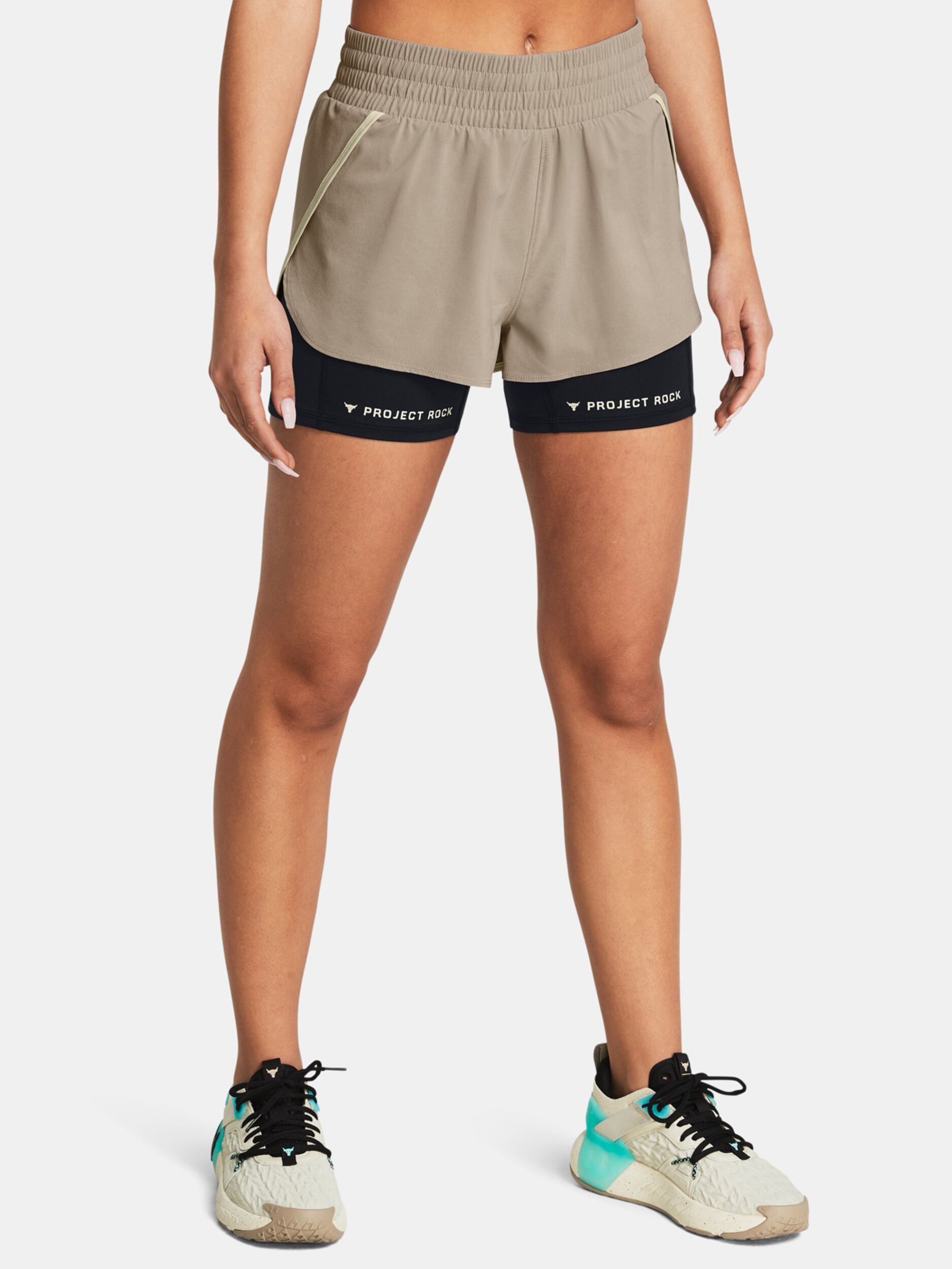 Světle hnědé dámské sportovní kraťasy Under Armour Pjt Rck Flex Short
