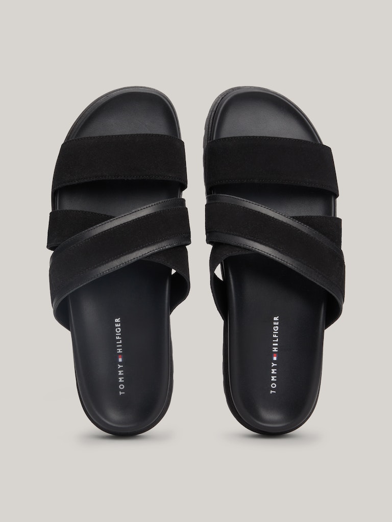 Black men&#039;s suede slippers Tommy Hilfiger