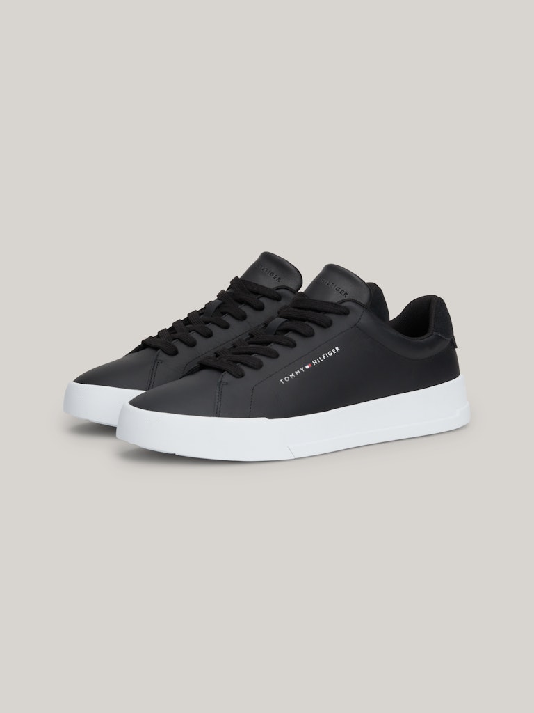 Black men's leather sneakers Tommy Hilfiger