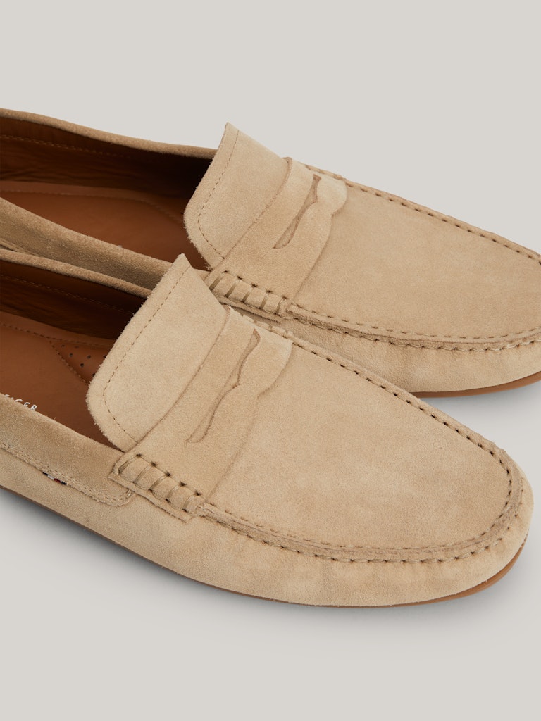 Beige men&#039;s suede loafers Tommy Hilfiger