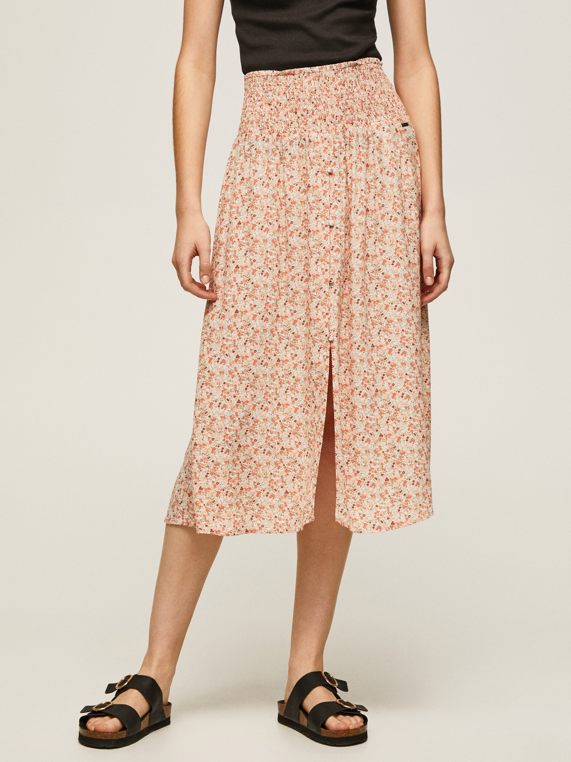 Creamy Women's Floral Skirt Pepe Jeans