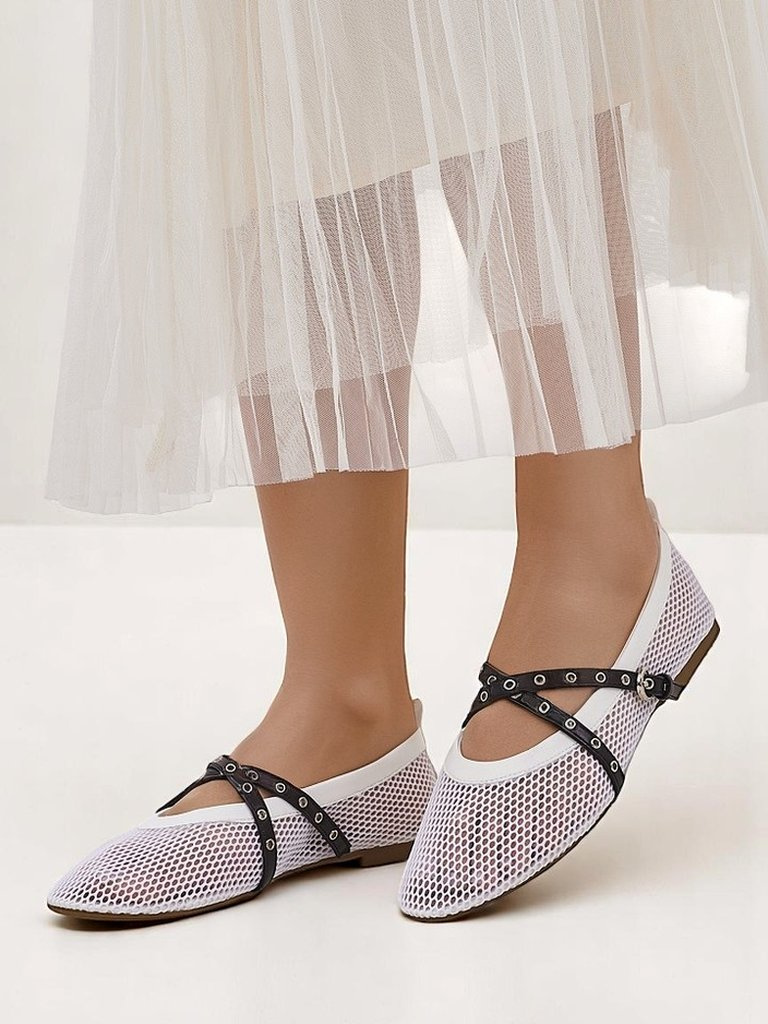 Resti Women&#039;s openwork ballet flats with strap Evanne