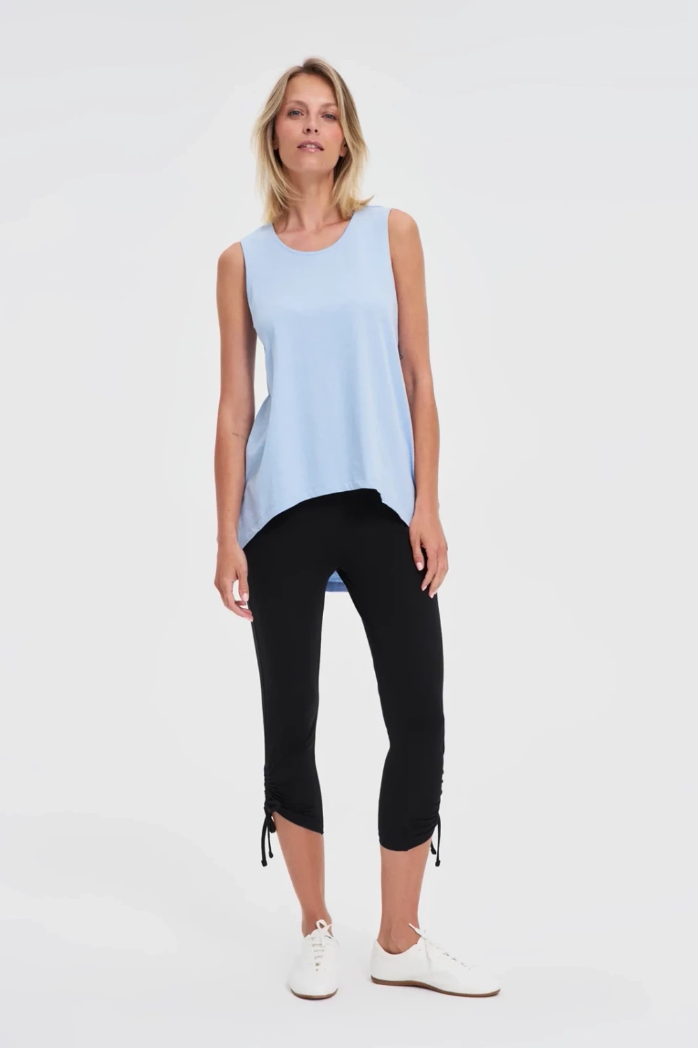 Marisse Asymmetrical Blue Top