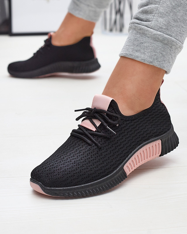 Resti Black women&#039;s sports shoes with pink inserts Keteti - Footwear