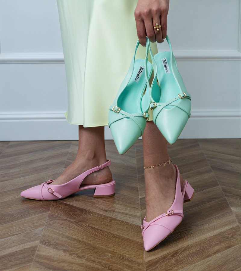 D/CEO Pink slingback kitten heels Ferli