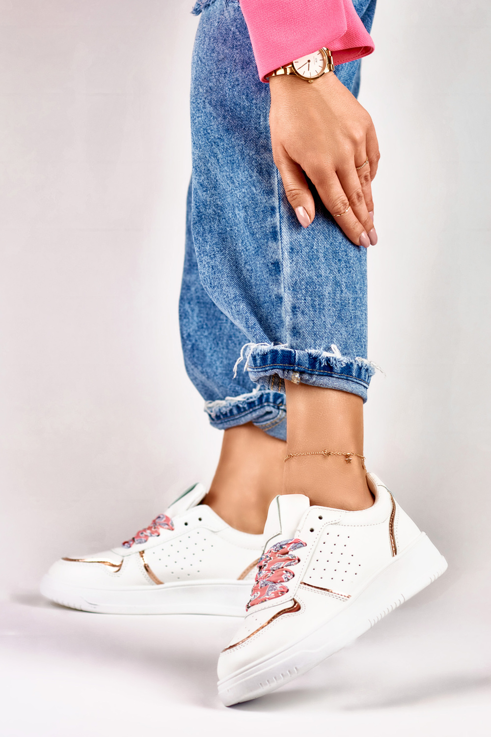 primohurt Sneakersy damskie z wymiennymi ozdobnymi sznurówkami