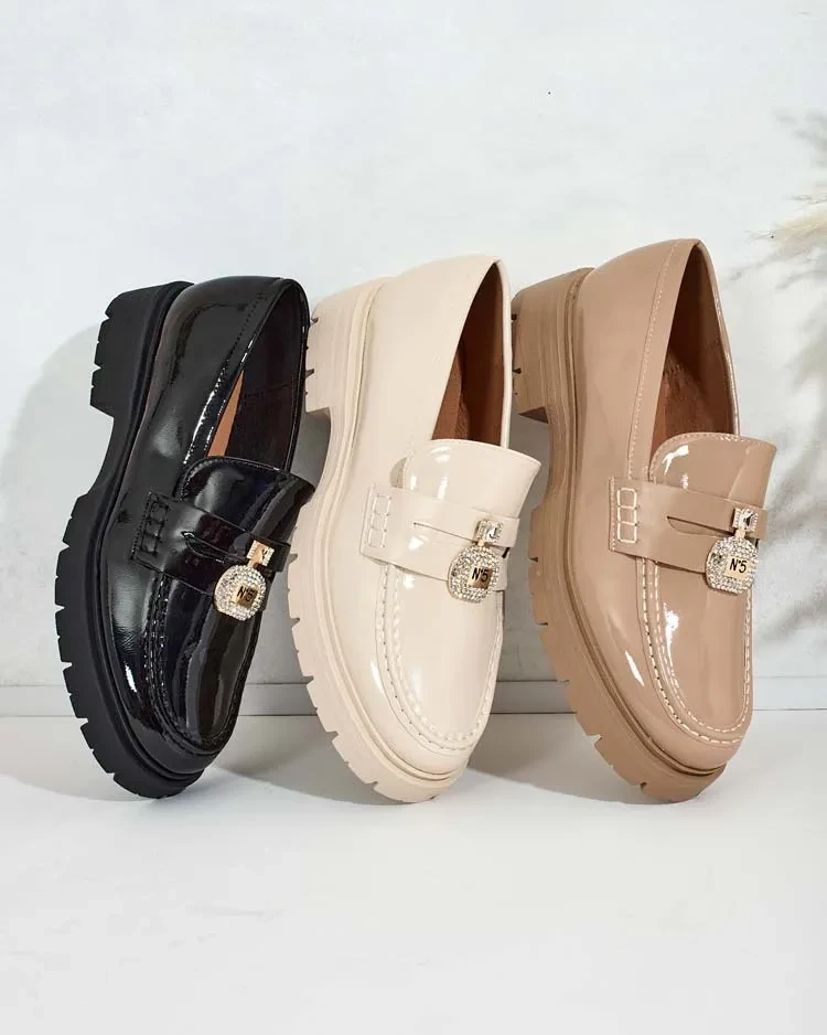 Resti Women's lacquered moccasins Bemies