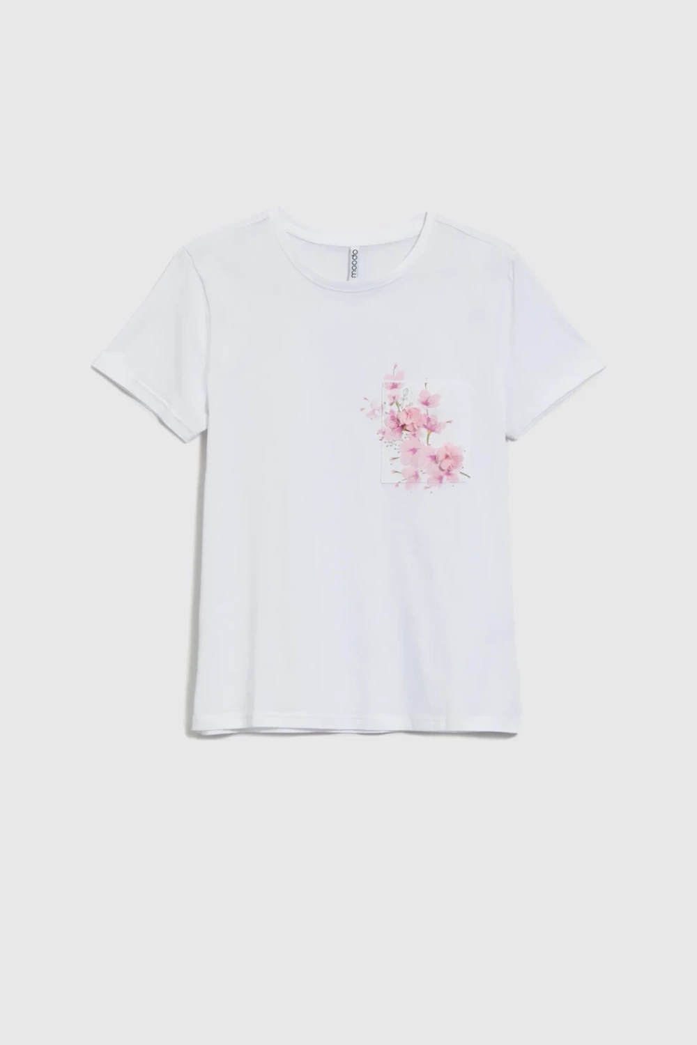 Marisse White T-Shirt With A Print On The Pocket