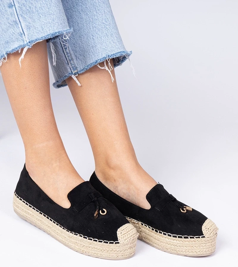 Gemre Espadrile negre cu talpă groasă Elviola