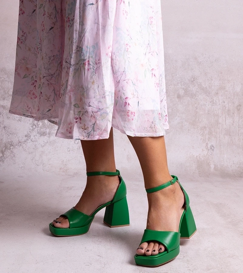 Gemre Sandale verzi cu toc Vesna