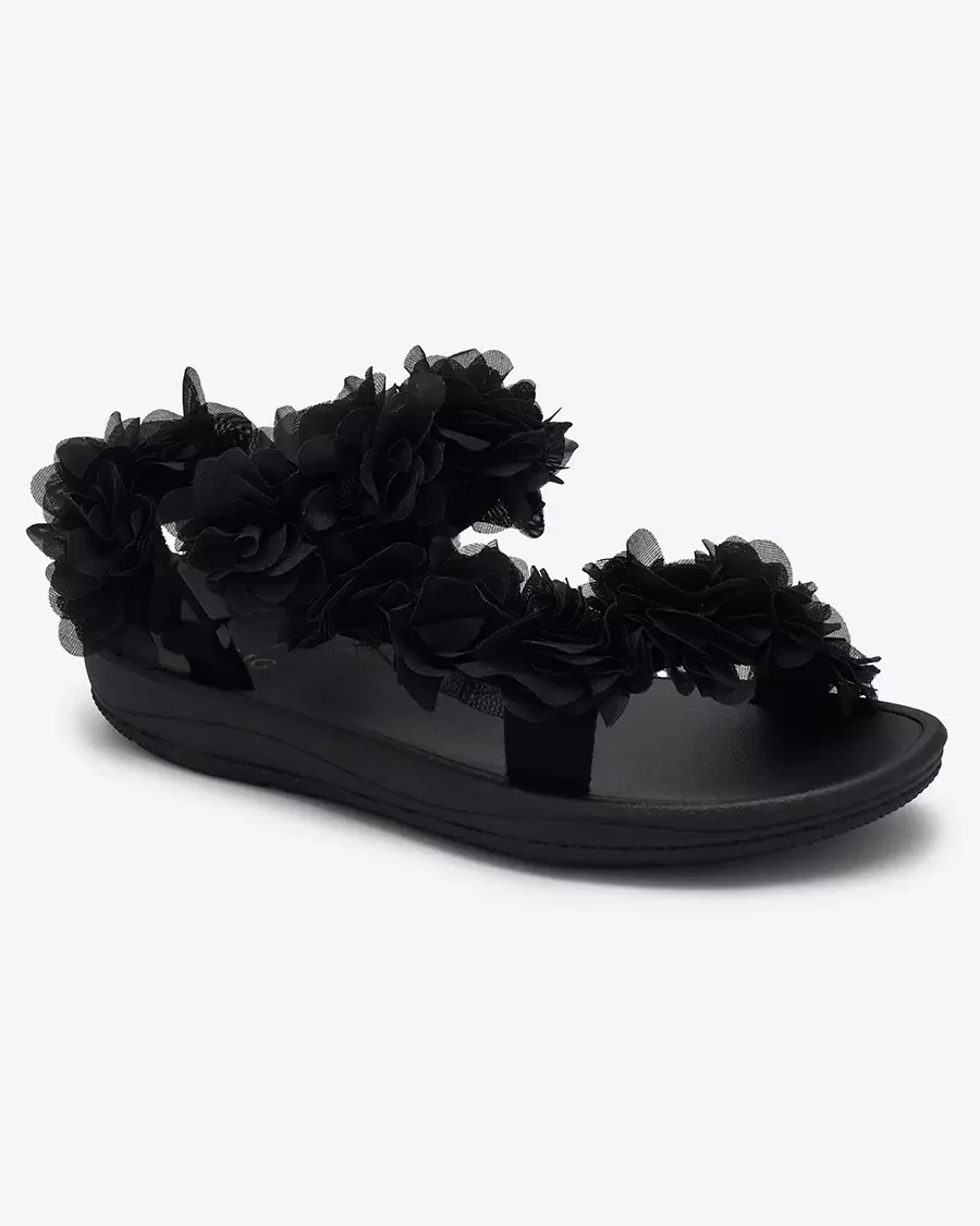 Resti Black women&#039;s sandals with flowers Alferroy
