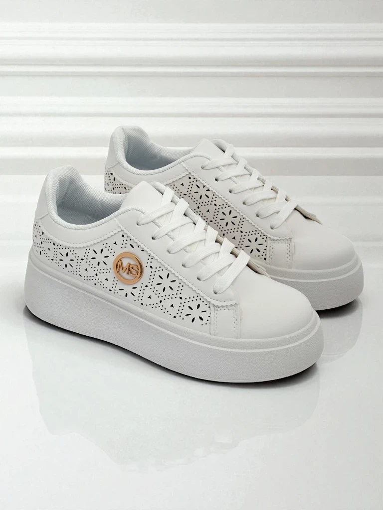Resti Aelia women&#039;s platform sneakers white openwork ecru