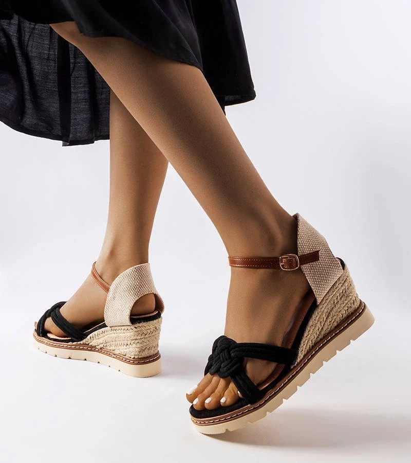 Gemre Sandale negre cu toc Arabela