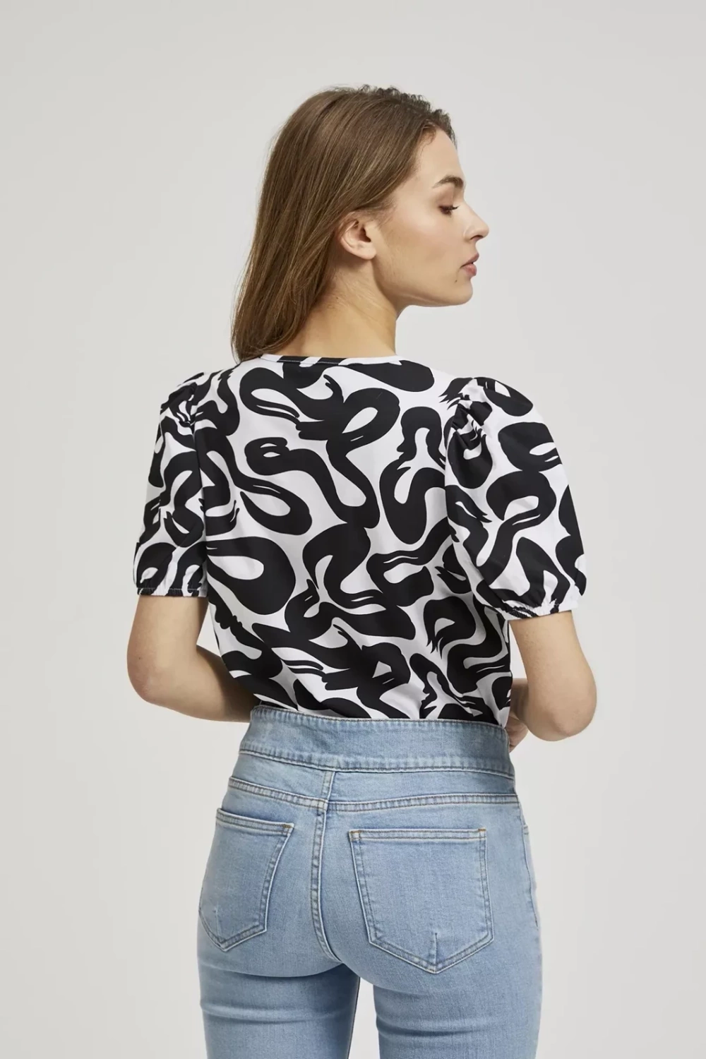 Marisse Women's Blouse L-Ts-4342 Black_White
