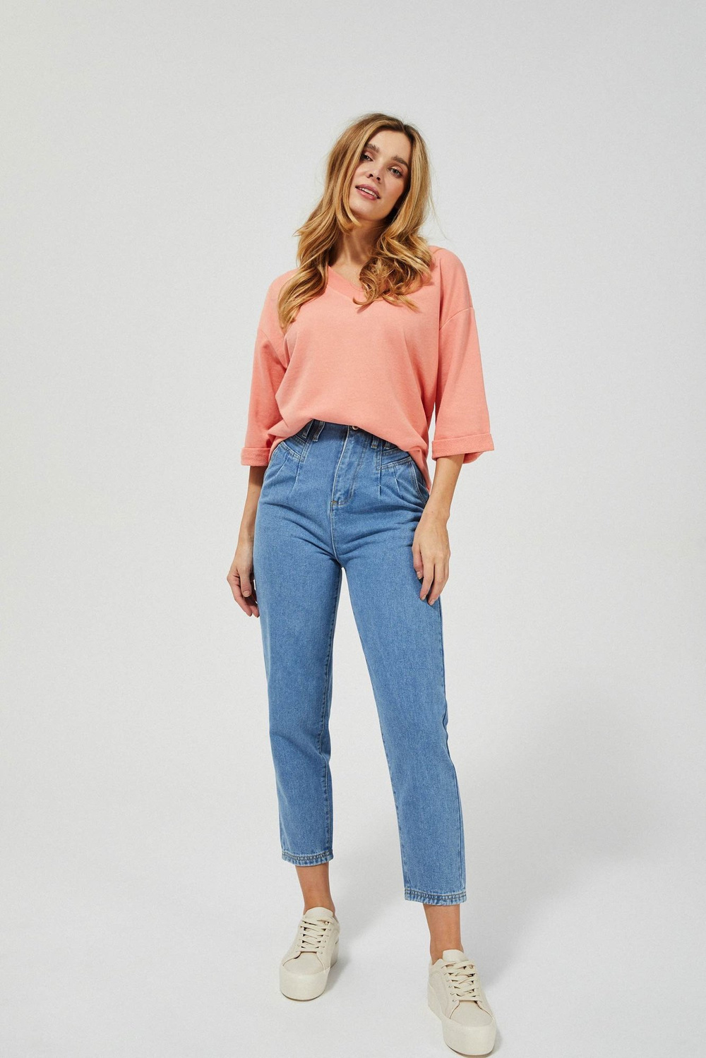 Marisse High-Waisted Slouchy Jeans L-Je-3415 Blue