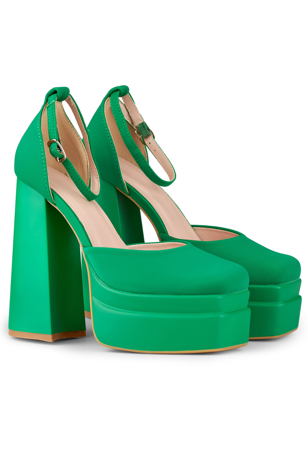 primohurt Zielone sandały na wysokim słupku Libby