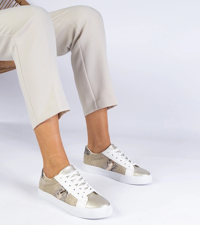 Gemre Tenisi aurii de damă cu motiv animalier Walorin