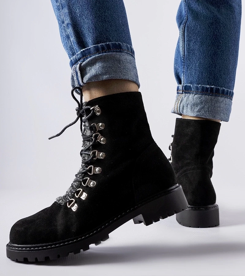 Gemre Cizme Hayed din eco-suede negru