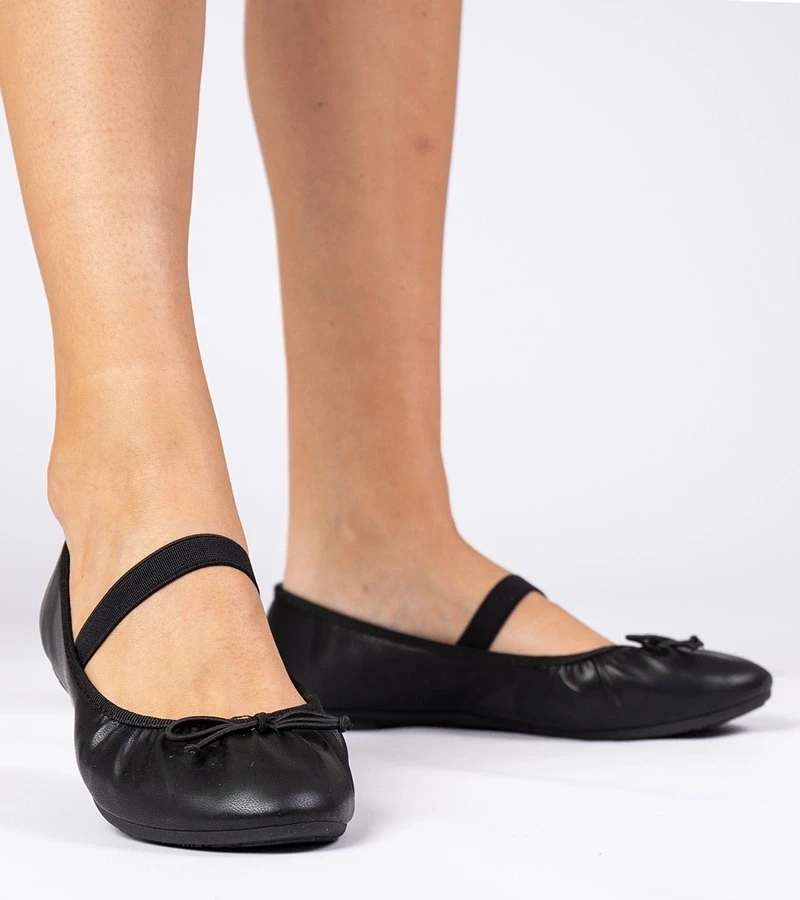 marka niezdefiniowana Black women's ballet flats with bow Lerona