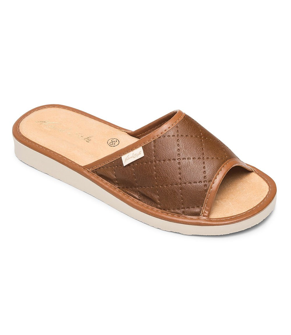 Dámske papuče Natural Style NS-112 hnedo-béžové