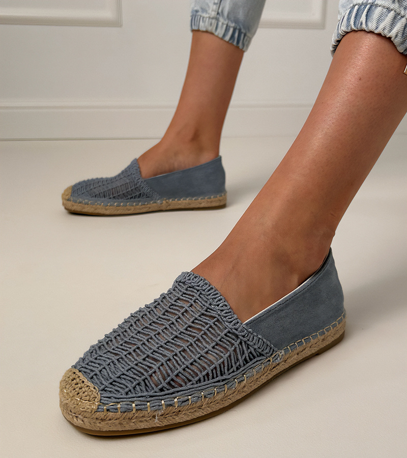 marka niezdefiniowana Espadrile albastre decupate pe platformă Plevis