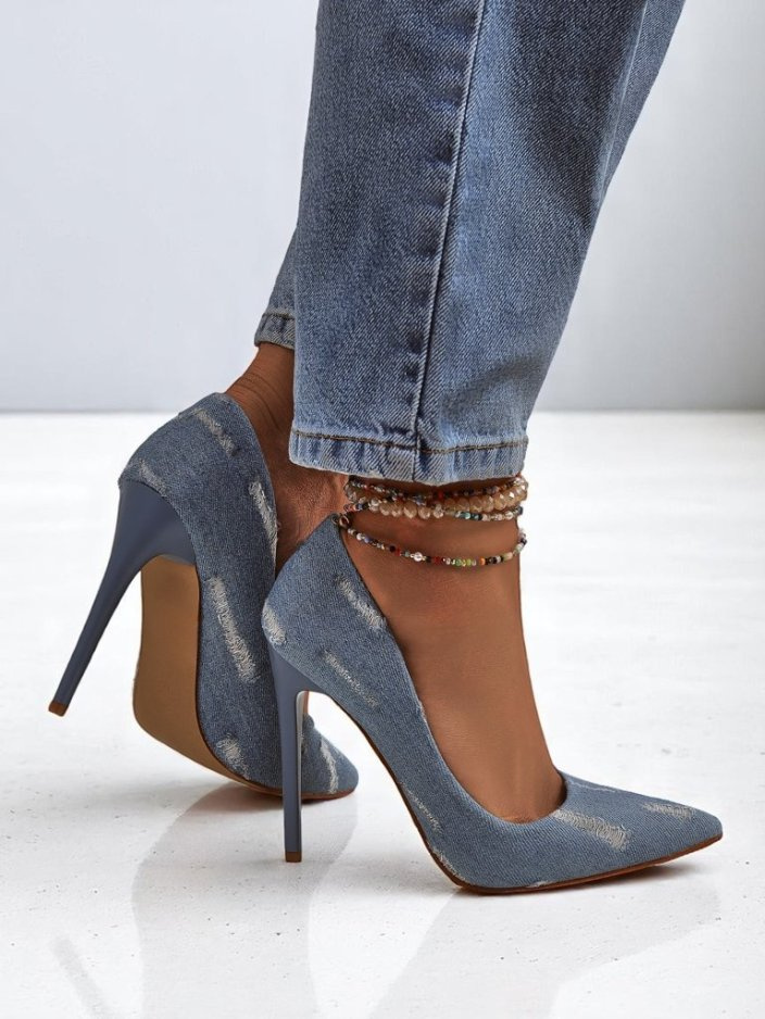 Resti Royal Fashion Women's Denim High Heel Pumps